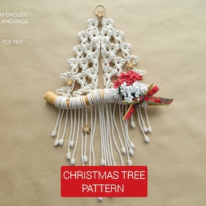 Easy Macrame Christmas Tree Pattern  PDF, Winter Boho Decor, Do It Yourself Wall Hanging