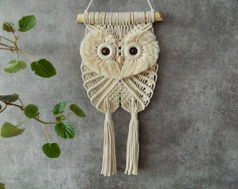 Macrame pattern | DIY owl wall hanging | Beginner tutorial | Do it yourself | Small tapestry