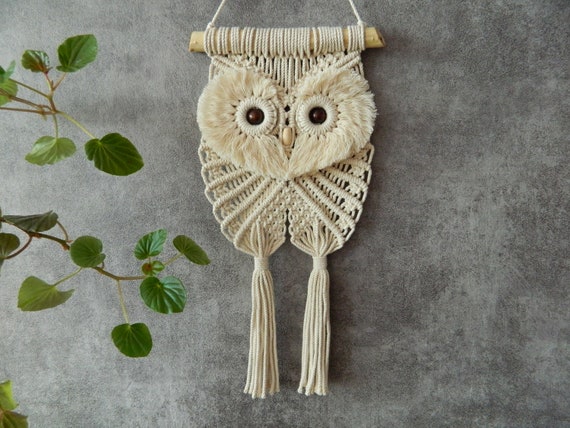 Macrame Pattern DIY Owl Wall Hanging Beginner Tutorial Do It Yourself Small Tapestry Handmade Gift Boho Nursery Room Decor Etsy Canada
