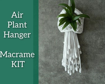 Do it yourself kits, Planter kit, Macrame air plant holder kit, Hanging planter indoor, Nature inspired art