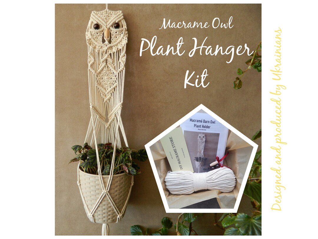 Macrame KIT Plant Hanger Beginner Kit DIY Wall Hanging Craft Kit for Adults Do It Yourself