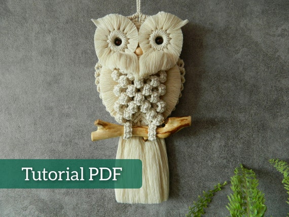 Macrame Wall Hanging Pattern Macrame Owl Tutorial for Beginners DIY Cute Hand Woven Bird Handmade Patterns Christmas Gift Do It Yourself Etsy Canada