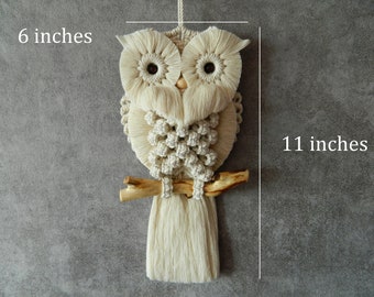 Kit Macramé Hibou DIY - Décoration Murale Suspendue Blanche Avec Instructions Pour Débutants