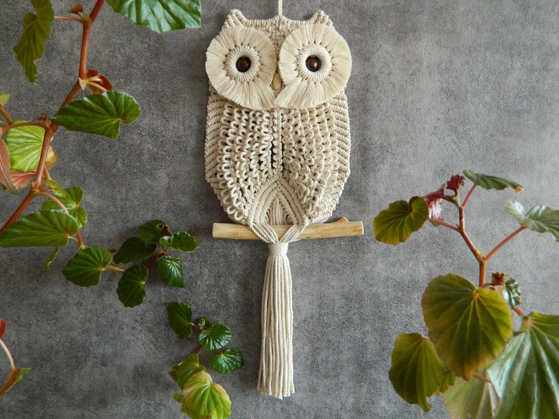 DIY set of 3 easy owl tutorials, Macrame wall hanging patterns for beginners, Cute owlet pattern, Hand woven bird tapestry, Beginner pattern image 2