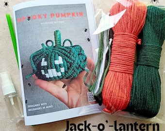Macrame Pumpkin Kit for Beginners: Make 2 Spooky Pumpkins for Halloween Decor