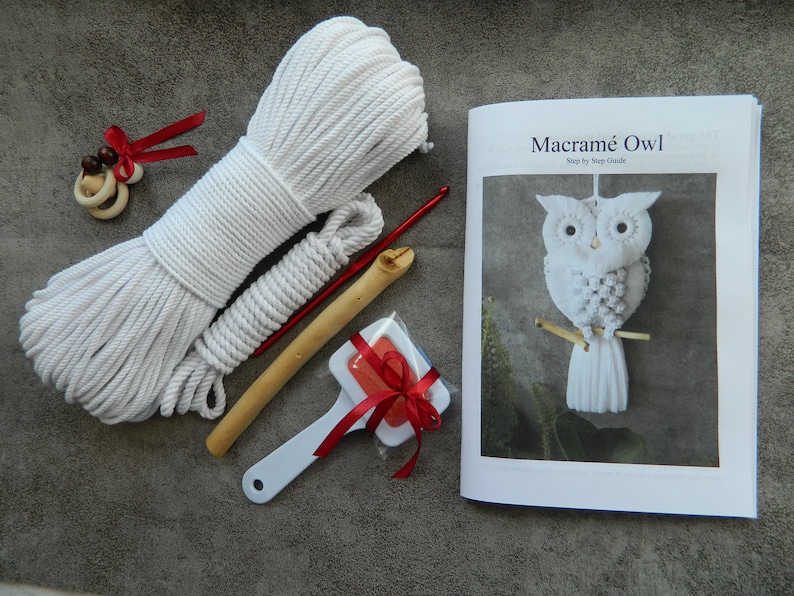 DIY kits, Macrame owl kit beginner, Macrame wall hanging craft kit for adults and kids, Boho wall art, Gifts for mom, Thank you gift image 8