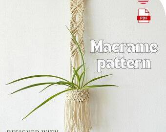 Mönster för makraméblomhängare: DIY bohemisk väggdekoration (PDF-handledning)