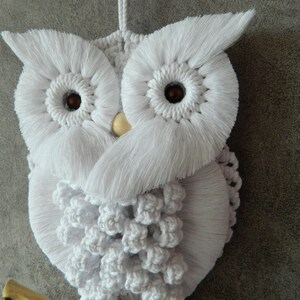 DIY set of 2 owl wall hanging patterns, Macrame owlet tutorial, Cute hand woven bird tapestry, Macrame instructions, Bohemian wall pattern image 3