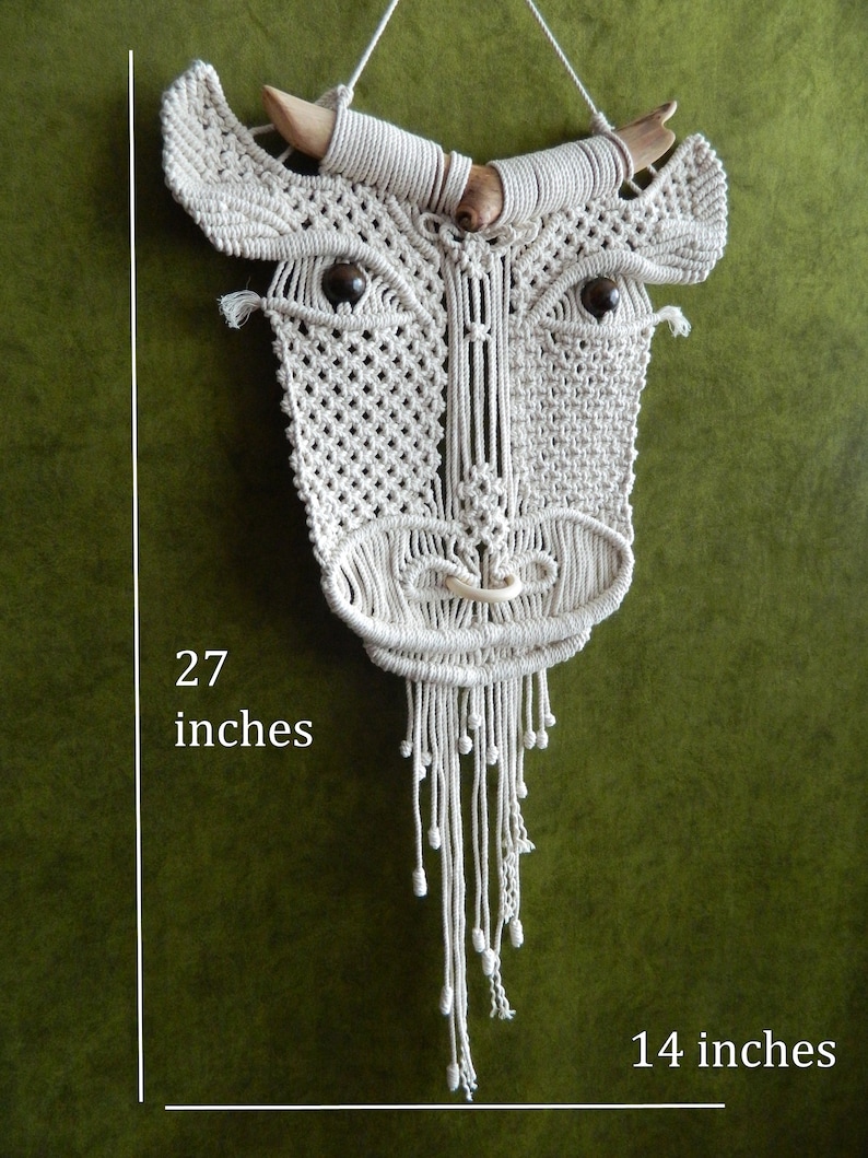Highland Cow Do It Yourself Macrame Wall Hanging Pattern Etsy