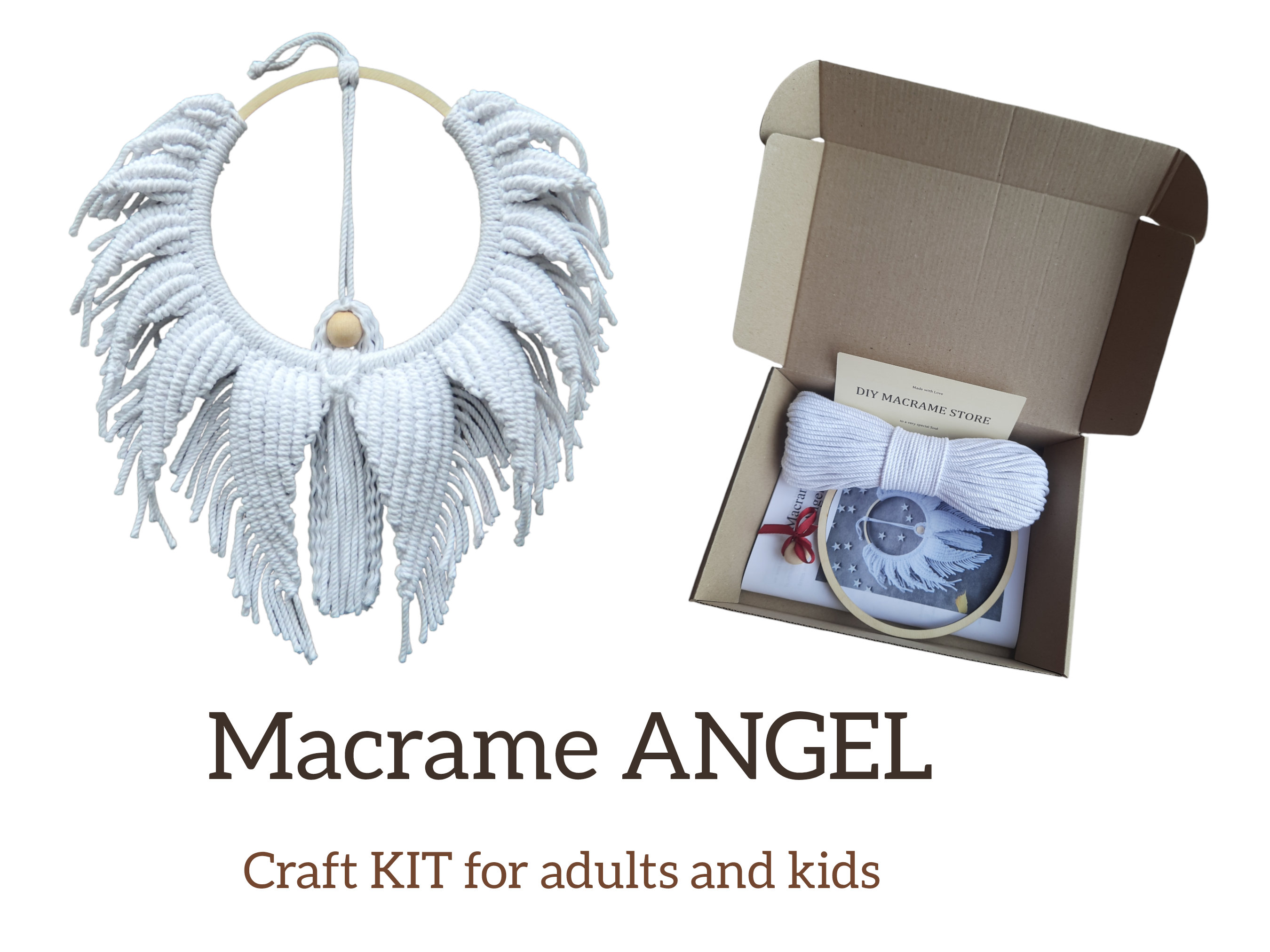Macrame KIT DIY Angel Craft Kit Do It Yourself Etsy