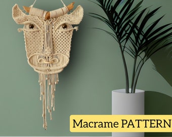 Macrame PATTERN | Cow wall hanging tutorial suitable for beginners