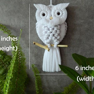 DIY set of 2 owl wall hanging patterns, Macrame owlet tutorial, Cute hand woven bird tapestry, Macrame instructions, Bohemian wall pattern image 4