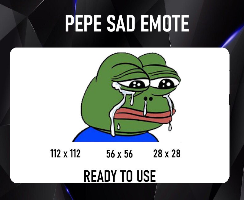 Pepe Sad Emote Für Twitch Discord Oder Youtube Etsy