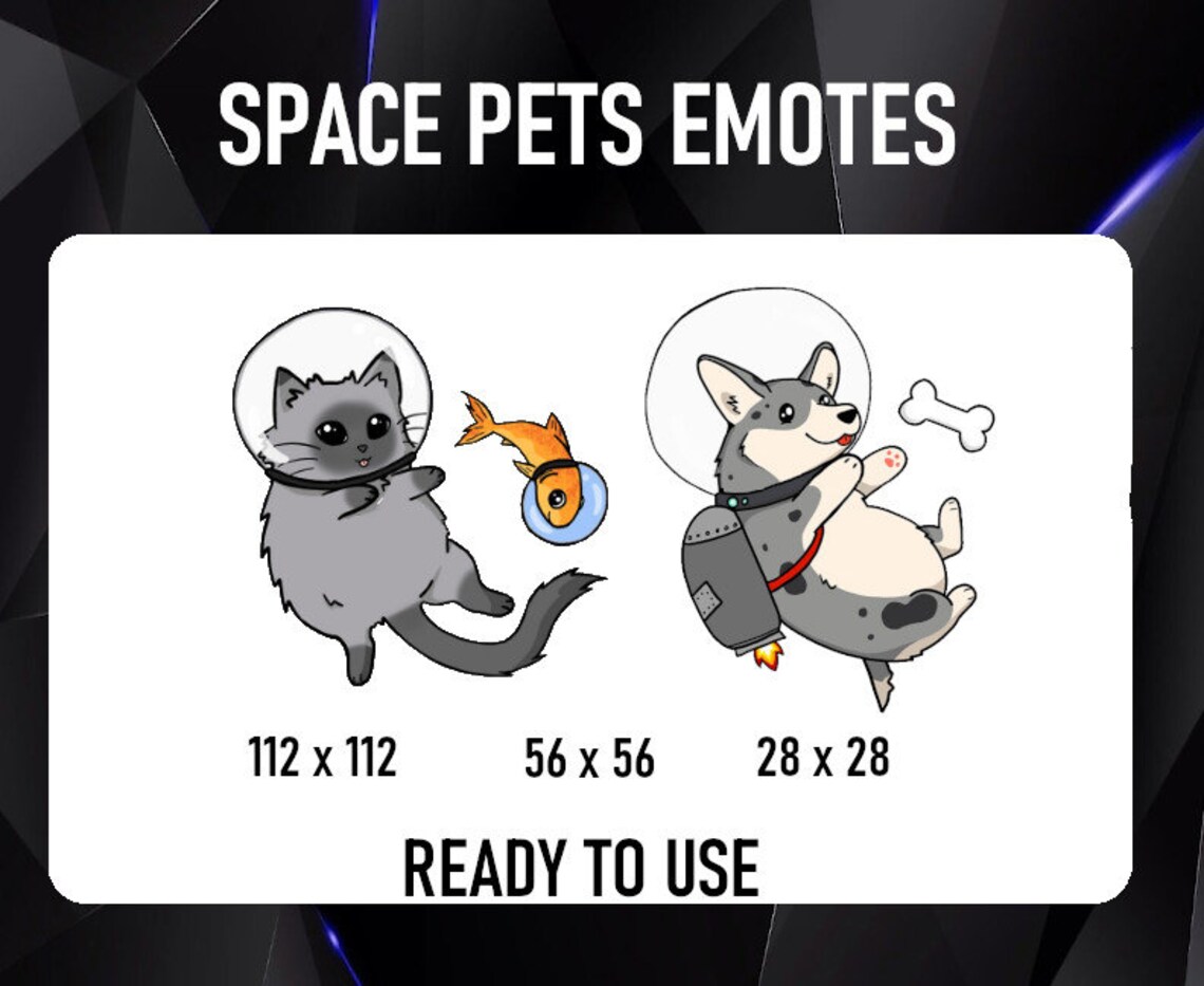 Space Pets Emote for Twitch Discord or YouTube Etsy