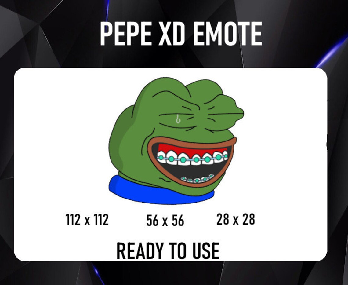 Pepe xD Emote for Twitch Discord or YouTube | Etsy