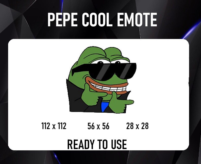 Pepe Cool Emote for Twitch Discord or YouTube | Etsy