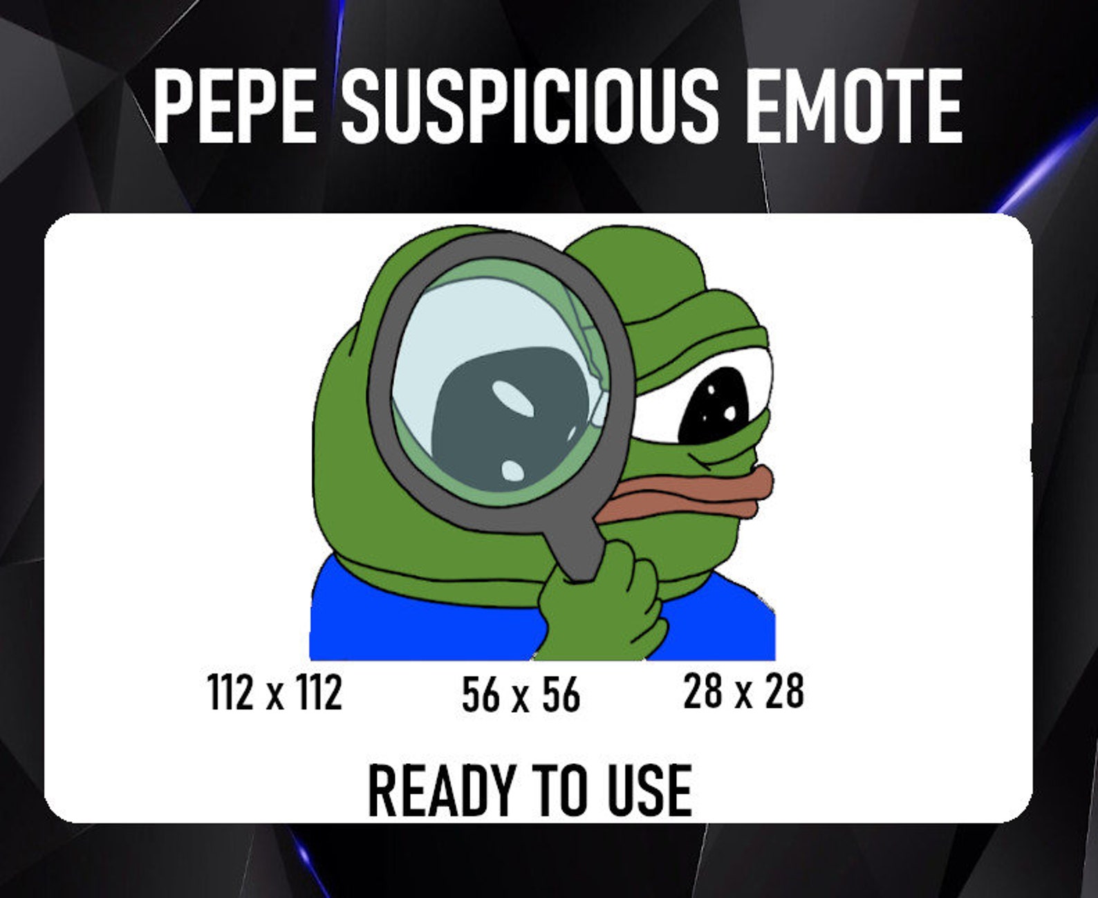 Pepe Suspicious Emote for Twitch Discord or YouTube | Etsy