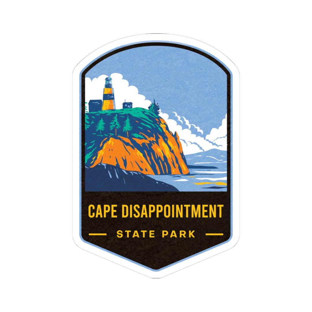 Cape Disappointment State Park Sticker: Retro WPA Style Hiking Decal - Etsy