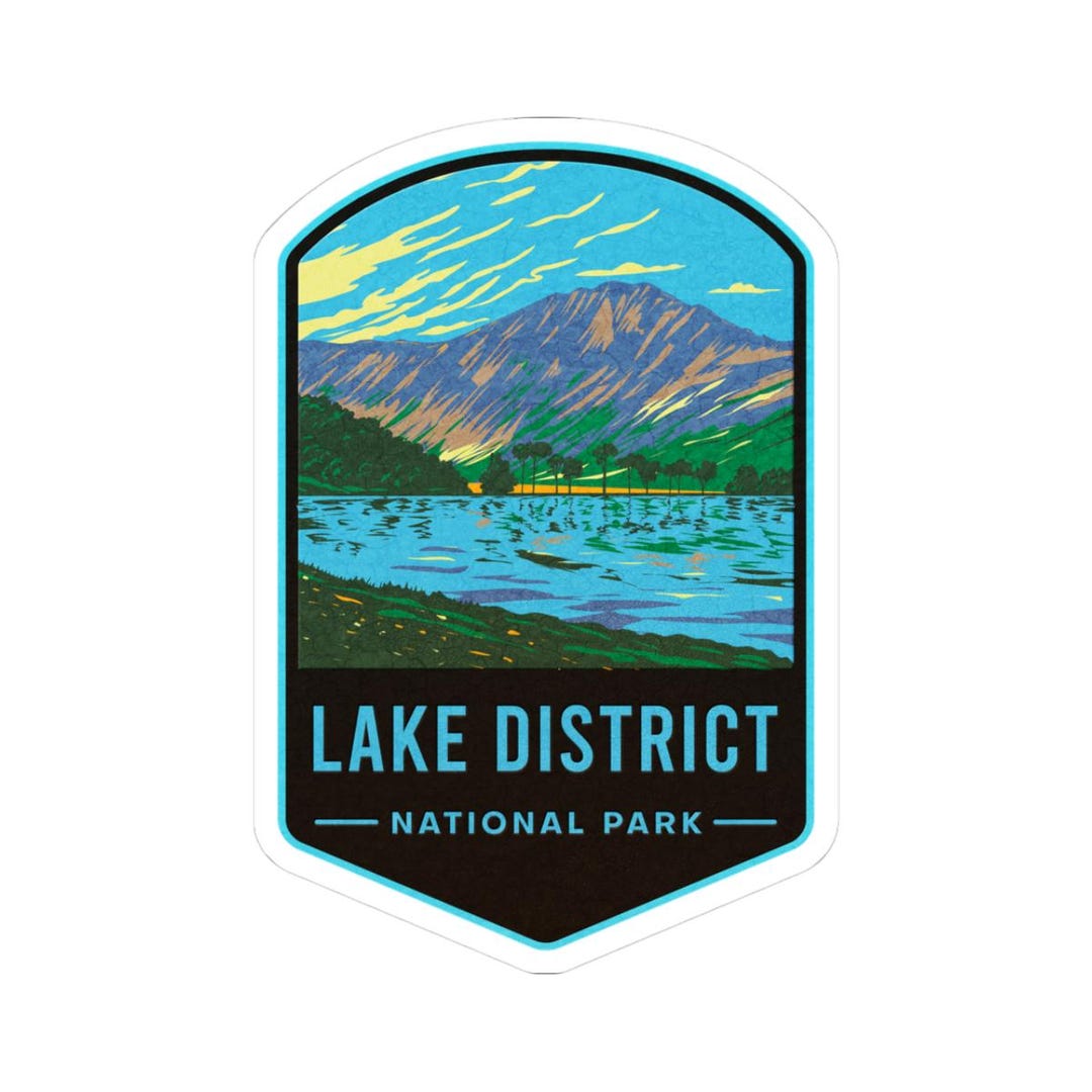 Lake Pyramid Sticker Lake District National Park Sticker: Retro WPA Style Hiking Decal - Etsy
