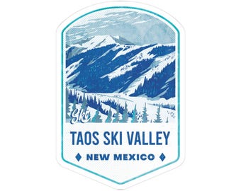 Taos Ski Valley Sticker: Retro WPA Style Vinyl Decal