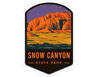 Snow Canyon State Park Sticker: Retro WPA Style Hiking Decal