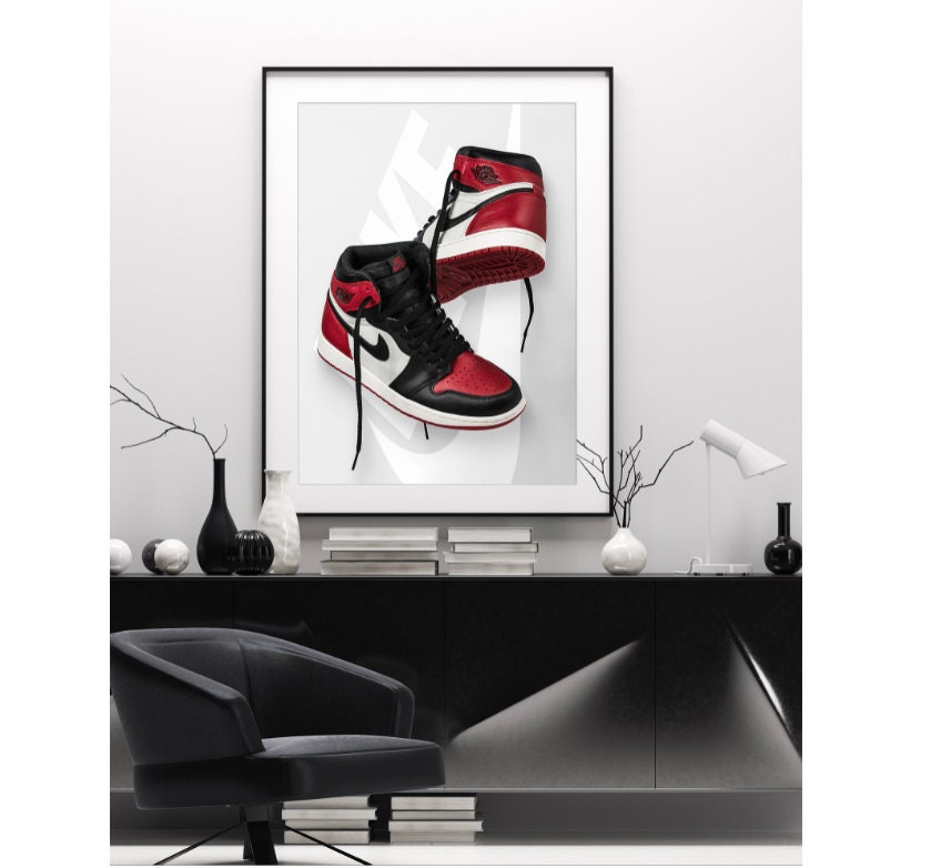Air Jordan Los Angeles Nike Trainer Sneaker Wall Art Print Etsy