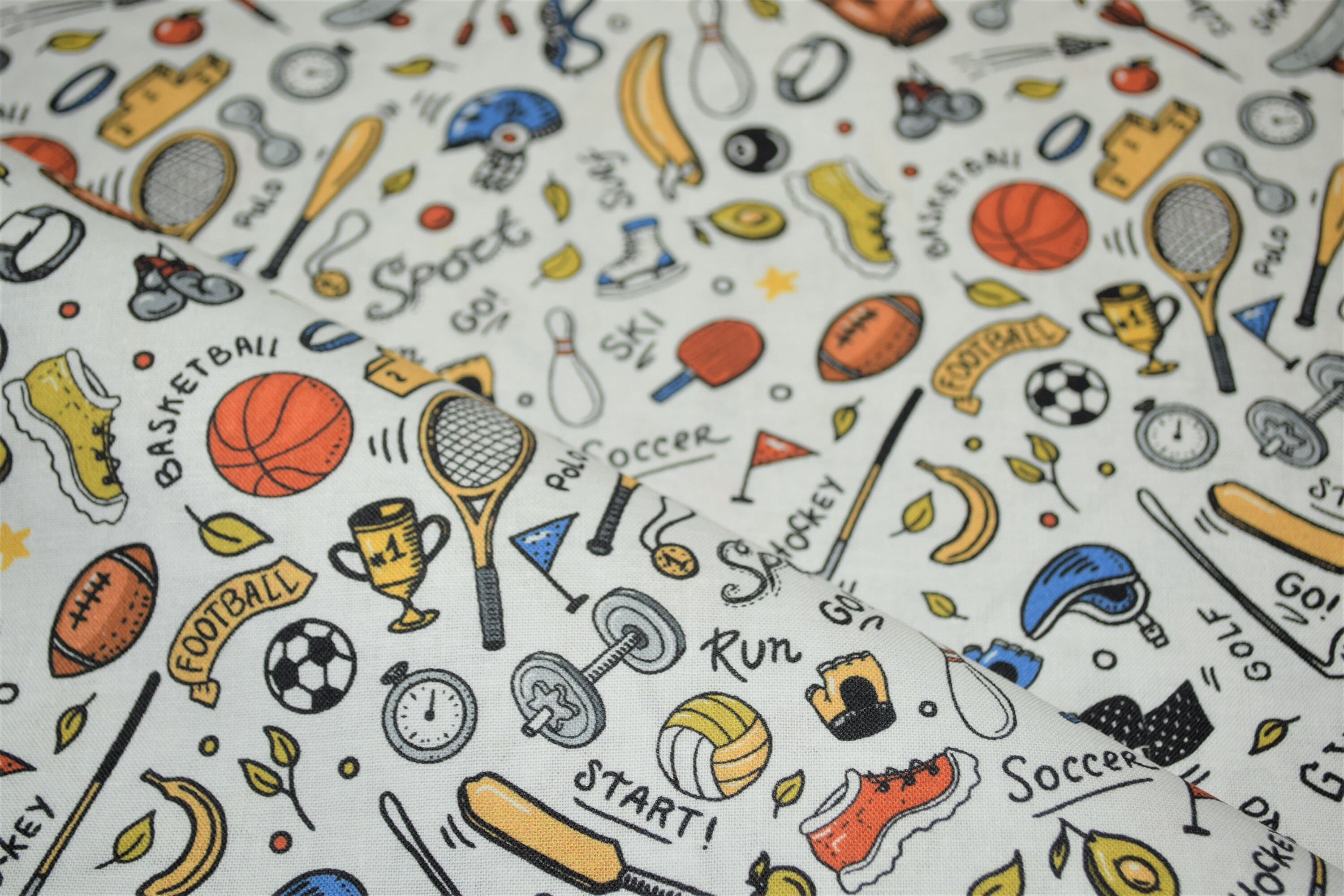 Sports Print Design on 100 Cotton Craft Fabric Etsy