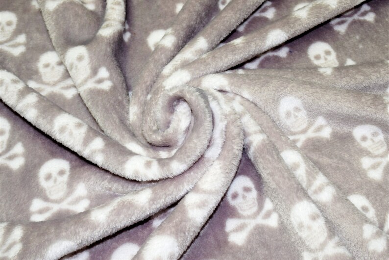 Skulls Cuddle Fleece FG-FL-050 148cm Wide High Quality Printed Fabric Weight 240gsm
