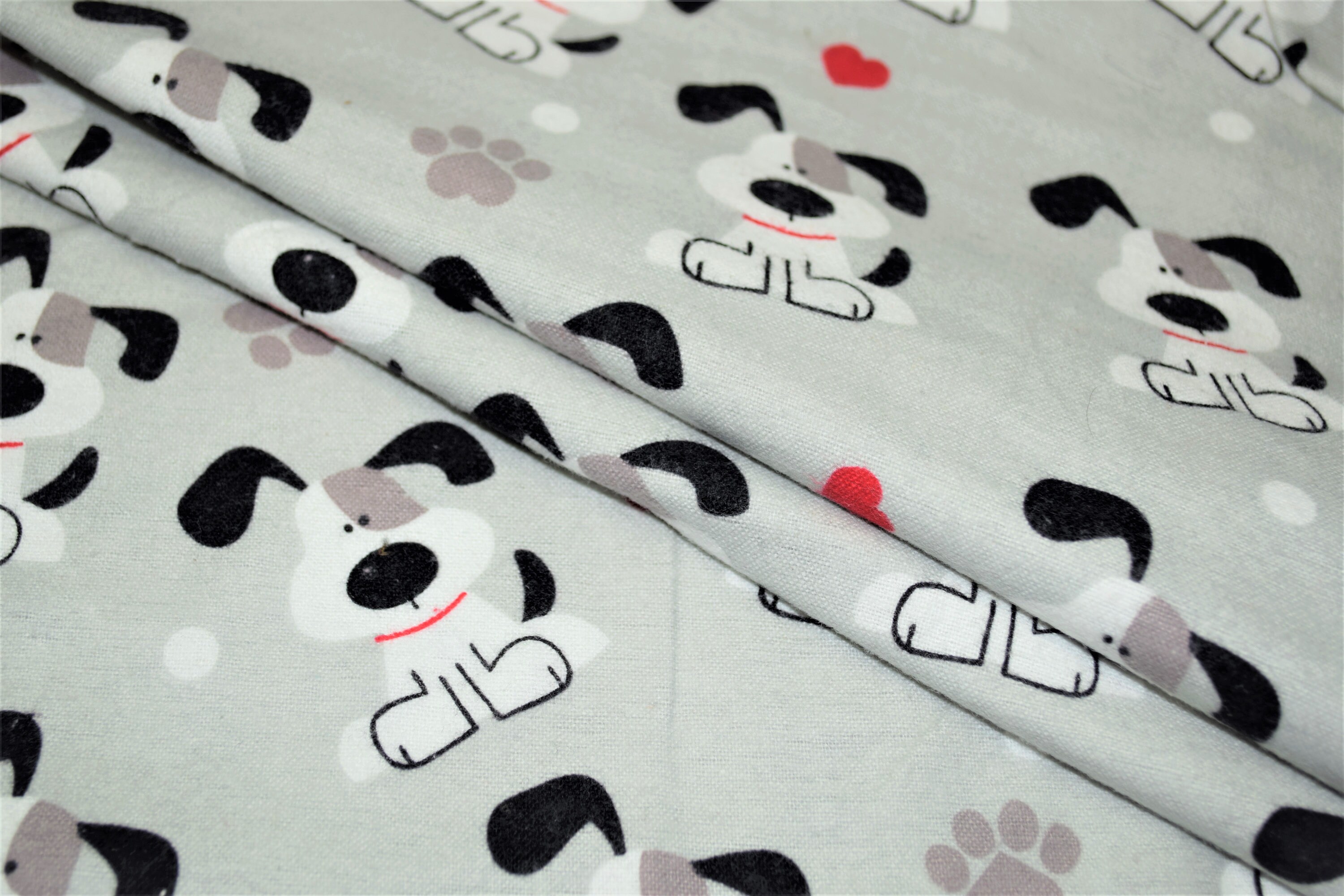 Dog Printed Premium 100 Brushed Flannel Cotton Fabric 112cm Etsy