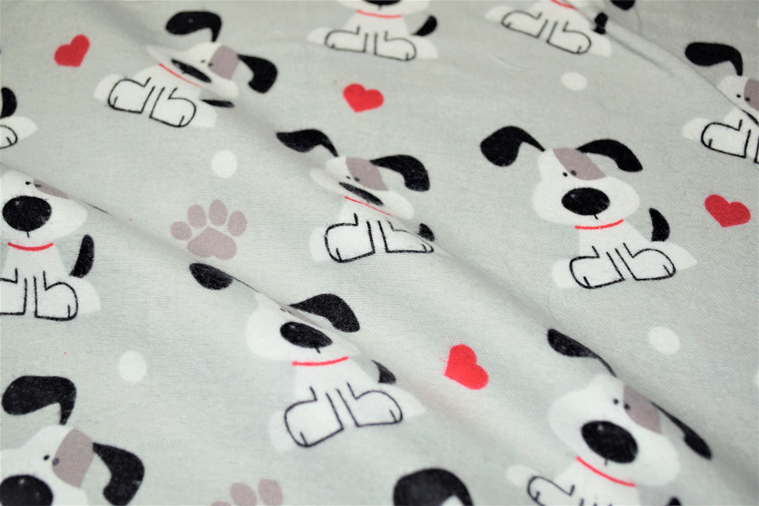 Dog Printed Premium 100 Brushed Flannel Cotton Fabric 112cm Etsy