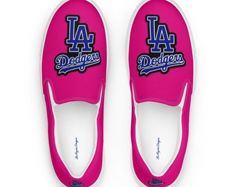 Los Angeles Baseball - Magenta Women’s slip-on canvas shoes