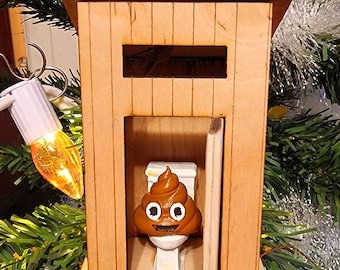 Funny Adult Humor, Welcome to the Show Outhouse Christmas Ornament.