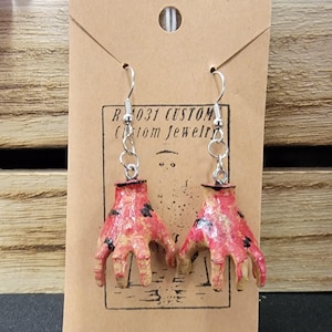 Horror,icon Thing Hand style 3d printed earrings. Hand painted
