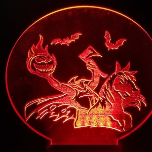 Headless horseman Edge Lit acrylic 3D lamp,multi-collor LEDs with remote