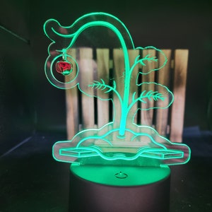 Sad  Charlie Brown style ChristmasTree, Edge Lit acrylic 3D lamp,multi-collor LEDs with remote