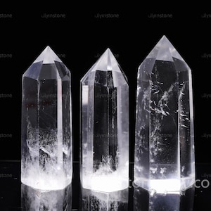 Natural Clear Crystal Point ,Mini Crystal Tower ,Home Decor, Crystal Grid, Healing Crystals, Quartz Wand ,Crystal gifts ,Handmade Polished .