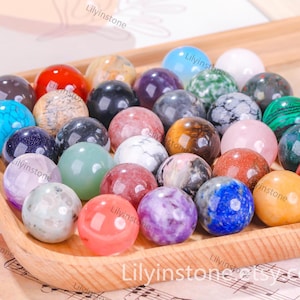 20mm, Crystal Ball, Gemstone Sphere, Polished Crystal Marble, Small Stone Sphere, Meditation Stone Ball, Healing Crystal Sphere, Family Fun.