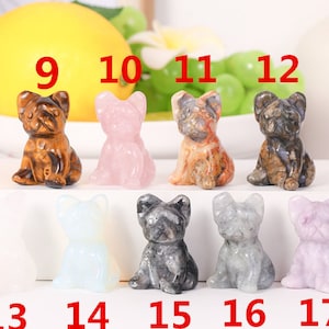 Agate Crystal mini bulldog ,Gems Dog Sculpture French bulldog Gift for Girlfriend,Fathers Day Gift, Office Decor,Dog Gift,Birthday for her.