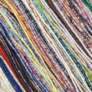 Gemstone Heishi Beads ,2x4mm Rondelle Beads, Polished Flat Round Spacer Disc Beads, DIY Jewelry Making Design for Bracelet Necklace Beads .