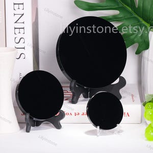 Obsidian Mirror,Home Decor,Reiki Gemstone,Magic Mirror ,Black Scrying Mirror Divination Tools Witch Mirror,Yoga Meditation Healing Crystals.