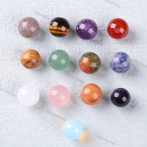 10Pcs ,12mm Crystal Sphere , Gemstone Sphere, Polished Crystal Marble, Small Stone Sphere,Meditation Stone Ball, Healing Crystal Sphere .