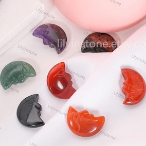 30mm 29 Kind Stone Hand Carved Moon Crescent Decor,Healing Crystal,For Jewelry Marking,Moon Pendants,Gemstone Moon,For Crystal Gift