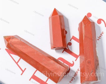 Roter Jaspis-Kristallturm, polierte Quarzpunkte, Kristall-Zauberstab, Wohnkultur, Heilkristall, Mineral, Kristallgeschenke, Wurzelchakra.