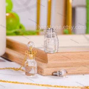 Natürliche klare Kristall Mini Parfüm Flasche Frauen Halskette, Parfüm Flasche, Heilkristall, Flasche Halskette, klare Kristall Halskette, Geschenk für sie.
