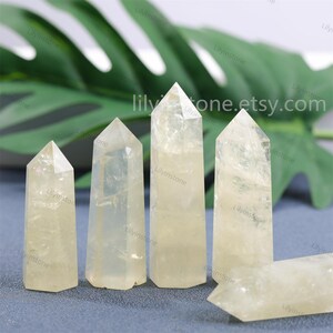 Natural Lemon Quartz Point Obelisk,Crystal Tower,Crystals Spike,Citrine Quartz Tower/Wand,Healing Crystals,Energy Crystals,Crystals Gifts