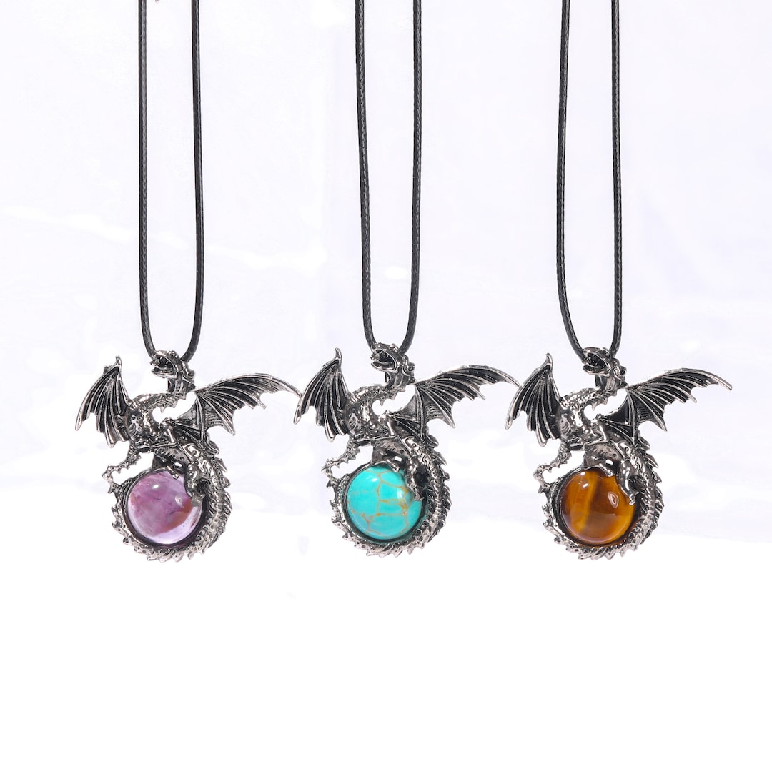 Dragon Necklace,quartz Crystal Dragon Necklace,vintage Necklace ,flying