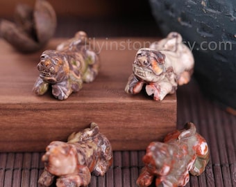 1.2 Inches,Carving Crystal Tiger Decor,Ocean Jasper Samll Tiger,Tiger Figurine Decor, Cute crystal Tiger Decor,Natural Stripes ,Tiger Gift.