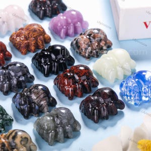 1,2 Zoll, Kristallspinne, Edelsteine Figur, geschnitzte Kristallspinnenstatue, Edelstein Wohnkultur, Kristallgeschenk, Aventurin, Amethyst.