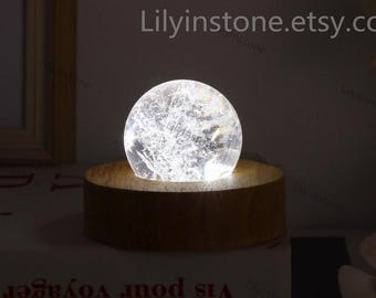 Natural  White Crystal Ball Lamps,Crystal Ball, Minimalism,Gemstone Lamps,Table Lamps, USB Powered Night Light, Atmosphere Decor ,Home decor