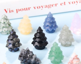 Natural Crystal Mini Trees, Handmade Carved Gemstone Christmas trees, Home decor, Crystal Little gifts ,Pockets crystal ,Healing crystal .